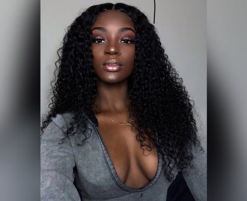 Brazilian Curly Weave Virgin Human Hair 4 Bundles With Frontal