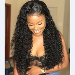 Indian Curly Wave Virgin Human Hair 4 Bundles With Frontal