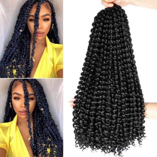 Passion Twist Hair 18inch Black Water Wave Crochet Hair