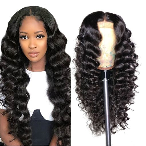 Loose Deep Wave Full Lace Wigs Human Hair with Baby Hair Pre Plucked Brazilian Virgin Remy Human Hair Wigs for Women Natural Color