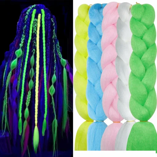 Luminous Rainbow Braiding Hair